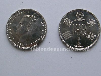 Moneda de 100 pesetas s/c de juan carlos