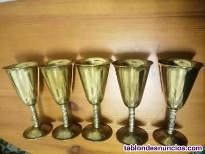 5 copas de bronce y laton
