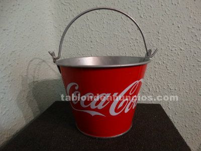 Cubo metálico publicidad Coca Cola