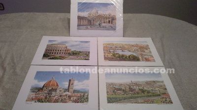 Colección 5 laminas de italia
