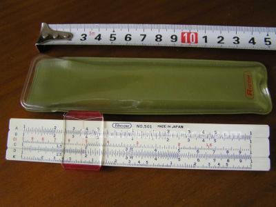 Calculadora regla de calculo de bambu ricoh no. 501 made in japan