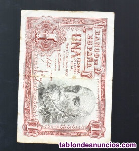 Billete de 1 peseta de 1953 sin letra