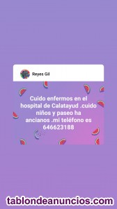 Cuidado de enfermos en el hospital de Calatayud