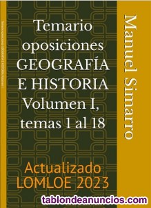 Temario Oposiciones Geografía e Historia ACTUALIZADO LOMLOE 2023