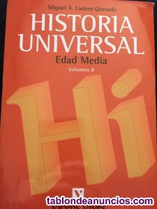 Historia universal Edad Media volumen II, Editorial Vicens Vives.  nuevo 