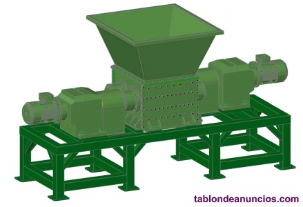 Triturador de dos ejes. Planos de las piezas y montaje.