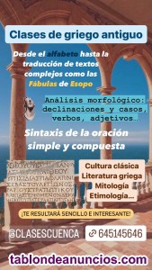  CLASES INGLES LATIN GRIEGO LENGUA LITERATURA FRANCES