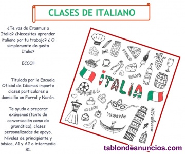 Clases personalizadas de italiano en ferrol 