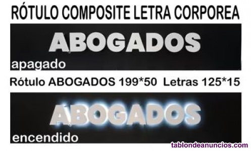 R�tulo texto "Abogados" de 199x50 cm