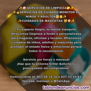 Servicios de tareas dom�sticas.
