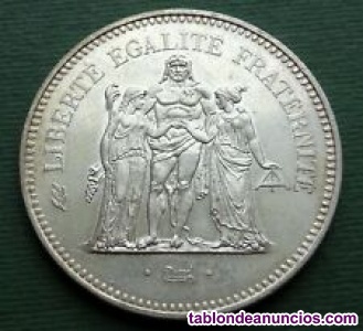 MONEDA FRANCESA . 50 FRANCOS 1976 - PLATA 30 gr.