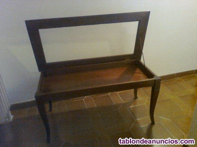 Vendo mesa centro de madera y cristal 