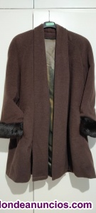 Vendo abrigo de lana angora con pu�os de piel vison