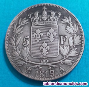 Moneda Francia 1819 Ba�o de Plata 