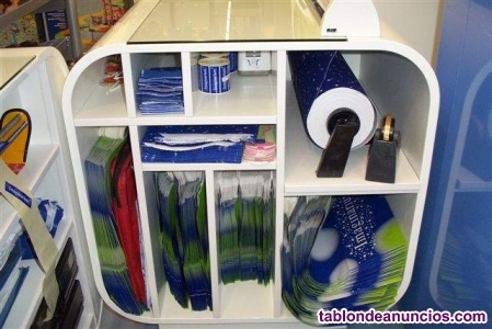 Mueble m�dulo envolver lacado blanco para tienda