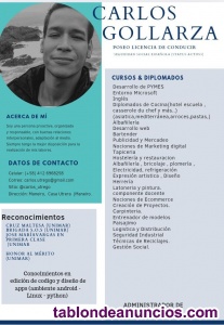 Carlos utrera busco empleo +10 a�os de xpcia