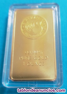 Lingote onza Australia ba�o de oro 