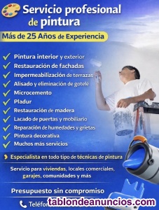 Servicio de pintura con 25 a�os experiencia