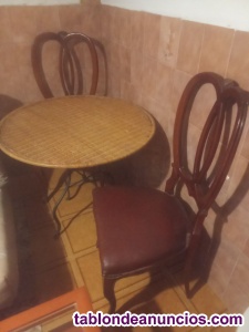 Sillas de madera maciza color cerezo