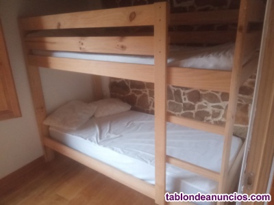 Litera de madera de pino maciza