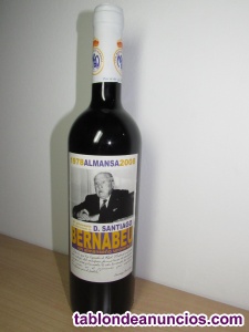 Botella vino 30 aniversario del fallecimiento santiago bernabeu