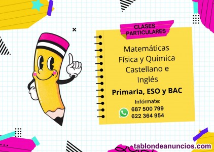 Clases de apoyo. Primaria, eso, bac
