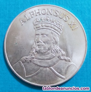 Moneda Alfonso XI plata 