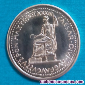 Moneda romana Emperador sentado plata