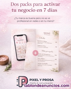 Dise�o gr�fico para redes y cartas men� 