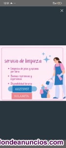 Servicio de limpieza por horas. 