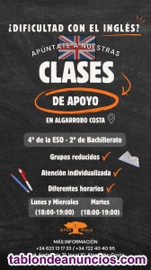 Refuerzo escolar ingl�s 4�eso y bachillerato