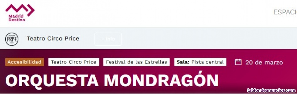 ORQUESTA MONDRAGON madrid 20 marzo