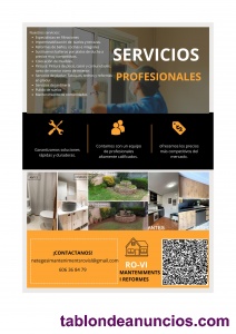 Reformas, pintores, jardineros, pulimos suelos