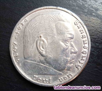 Moneda Plata .900 5 Reichsmark 1937 
