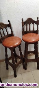 Taburetes altos de madera maciza