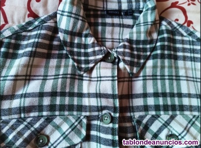 Chaqueta con estampado de cuadros verdes y blancos-ESMARA