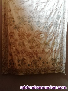 Tapiz pared, barra de madera 