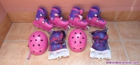 Fotos del anuncio: 2 equipaciones niña - patines, casco y protecciones completas