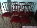 Sillas 6 iguales madera tapizadas
