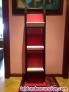 Mueble revistero oficina/comercio de madera roja 4 estantes 