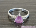 Vendo anillo de plata 925, tggc con piedra preciosa turmalina rosa de forma tria