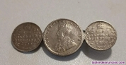 Vendo broche antiguo raro conmemorativo de 3 monedas de plata: 1 moneda de 1/4 r