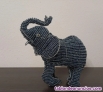 Vendo elefante hecho a mano de alambre de acero galvanizado y cuentas, artesana