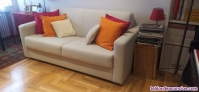 Sofa cama  color crudo sistema italiano tres plazas 