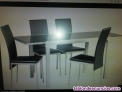 Fotos del anuncio: Mesa comedor extensible de cristal negro 4 sillas