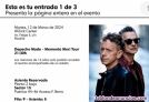 Entradas Depeche Mode Madrid 12/03/2024