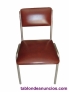 Oferta silla de metal piel vintage