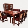Mesa de comedor en castao con 8 sillas y alacena 