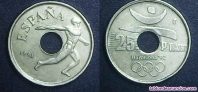 Moneda de 25 pesetas olimpiadas Barcelona '92 ao 1991