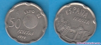 Moneda 50 pesetas 1990 expo 92 sevilla